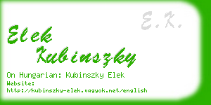 elek kubinszky business card